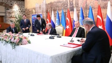 Tahıl koridoru i&ccedil;in imzalar atıldı