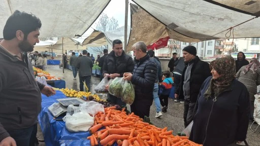 Tahmazoğlu'ndan, G&uuml;neykent semt pazarına ziyaret