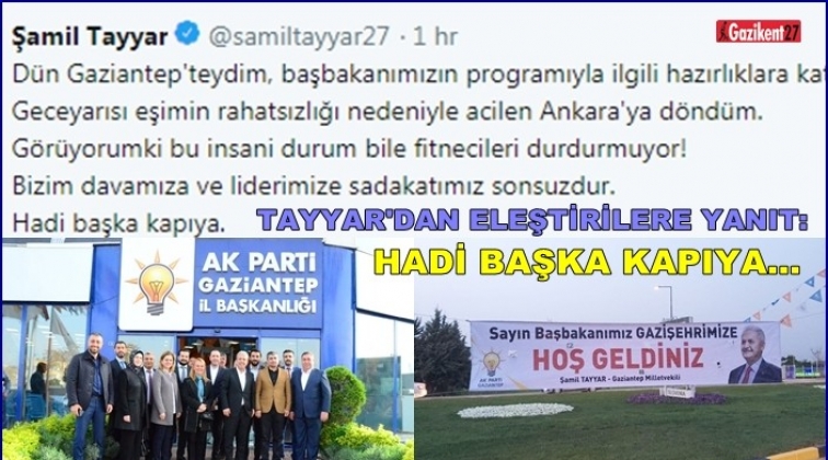 Tayyar'dan açıklama: Hadi başka kapıya...