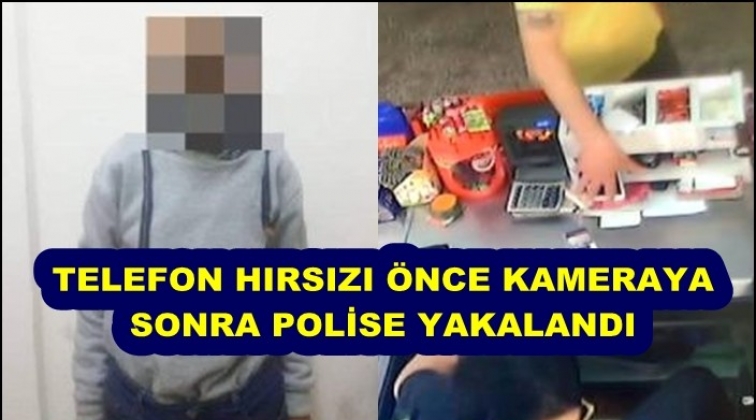Telefon hırsızı g&uuml;venlik kamerasına takıldı!