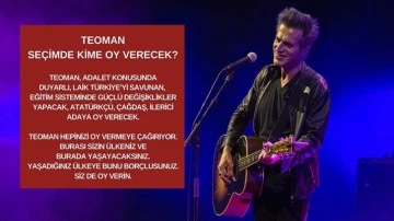 Teoman kime oy vereceğini a&ccedil;ıkladı...