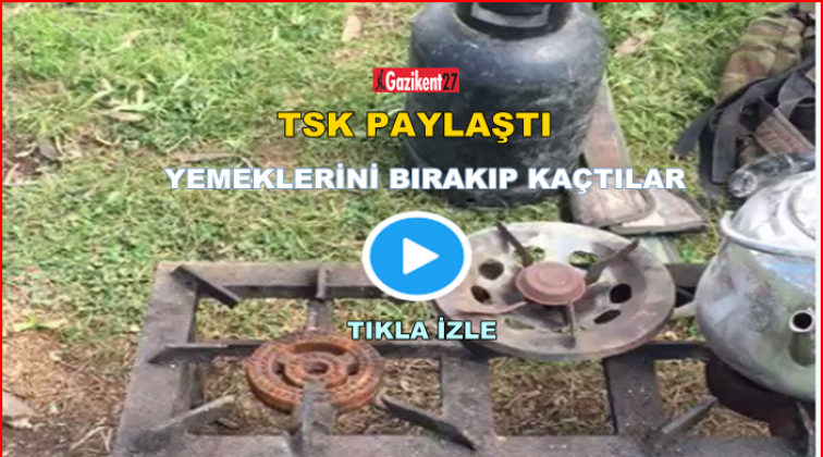 Teröristler yemeklerini bırakıp kaçmışlar!