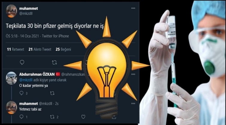 'Teşkilata 30 bin pfizer gelmiş ne iş'