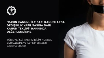 TİP'ten Meclis'e getirilen Sans&uuml;r Yasası'na