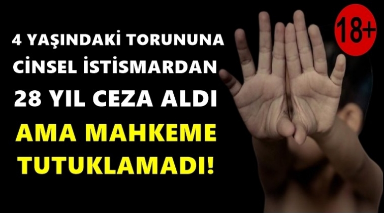 Torununa istismardan 28 yıl&nbsp;aldı ama tutuklanmadı!