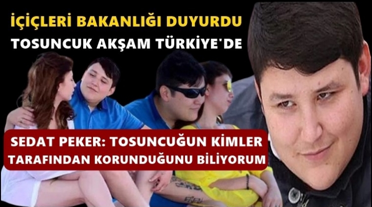 Tosuncuk, bu akşam T&uuml;rkiye'ye getiriliyor...