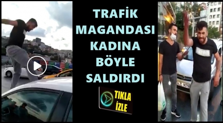Trafikta kadına saldıran o maganda tutuklandı!