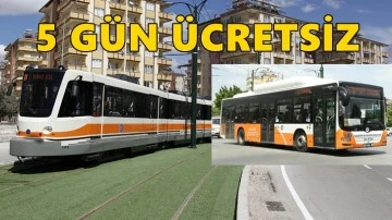 Tramvay ve otobüs bayram boyunca ücretsiz