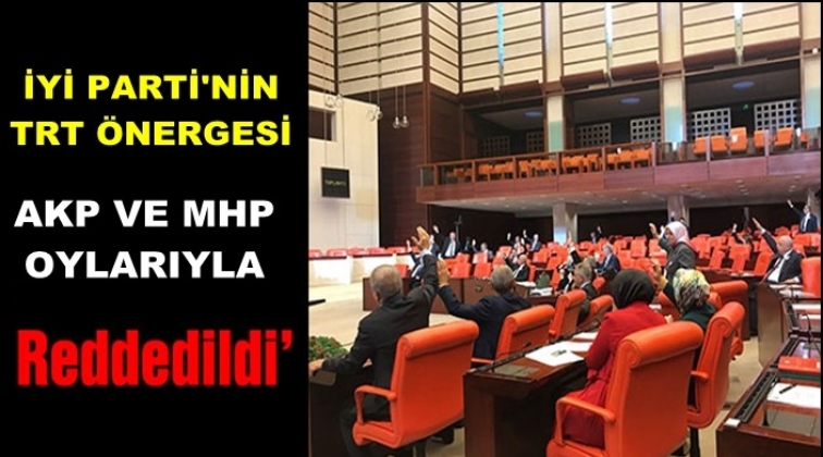 TRT &ouml;nergesi AKP ve MHP oylarıyla reddedildi!