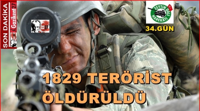 TSK: 1829 terörist öldürüldü