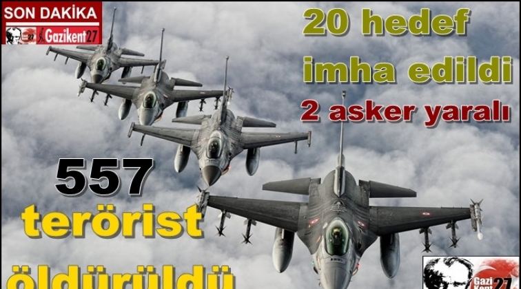 TSK: 20 hedef imha edildi, 2 askerimiz yaralı