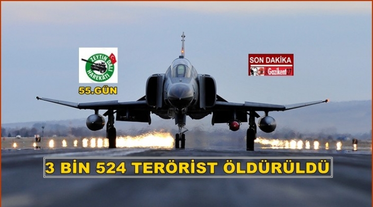 TSK: 3 bin 524 terörist öldürüldü