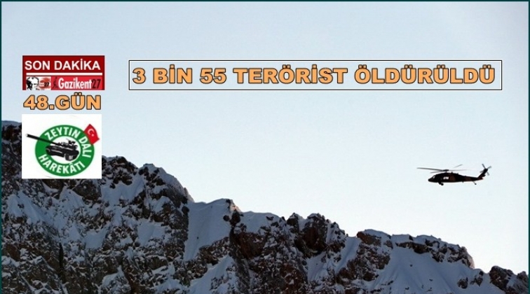 TSK: 3 bin 55 terörist öldürüldü