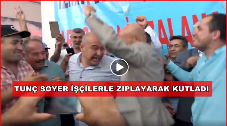 Tun&ccedil; Soyer, toplu s&ouml;zleşmeyi iş&ccedil;ilerle birlikte kutladı