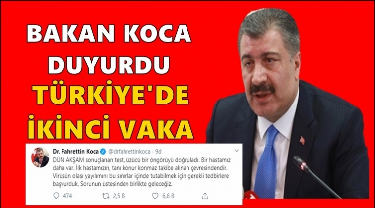 T&uuml;rkiye&rsquo;de ikinci corona vakası tespit edildi