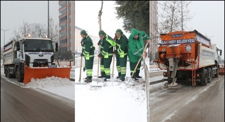 Tuzlama, kar temizleme çalışmaları sürüyor