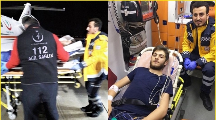 U&ccedil;ak ambulans Gaziantepli İbrahim i&ccedil;in havalandı