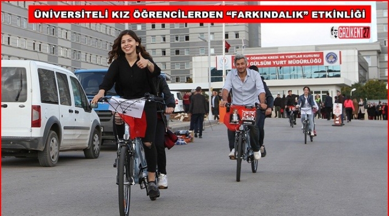 &Uuml;niversiteli &ouml;ğrenciler bisiklet s&uuml;rerek destek verdi&hellip;