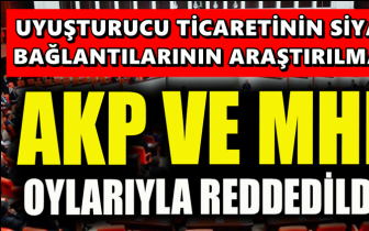 Uyuşturucu önergesini AKP ve MHP reddetti!