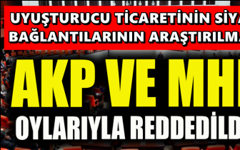 Uyuşturucu&nbsp;&ouml;nergesini AKP ve MHP reddetti!