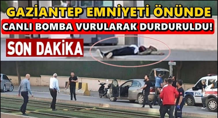 Emniyet &ouml;n&uuml;nde canlı bomba alarmı!