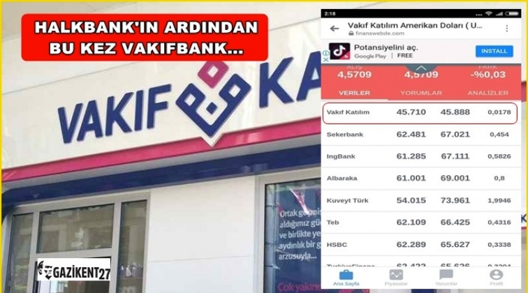 Vakıf Katılım Bankası&rsquo;ndan d&uuml;ş&uuml;k kur a&ccedil;ıklaması!