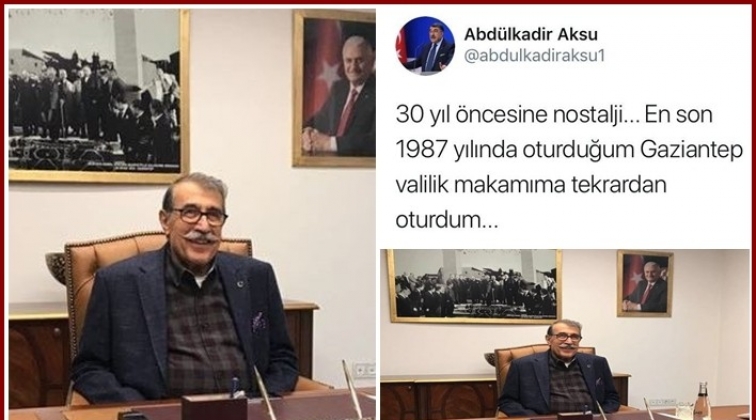 Vali Aksu 30 yıl sonra aynı koltukta...