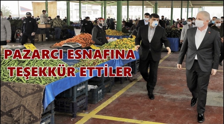 Vali G&uuml;l ve Fadıloğlu semt pazarını gezdi