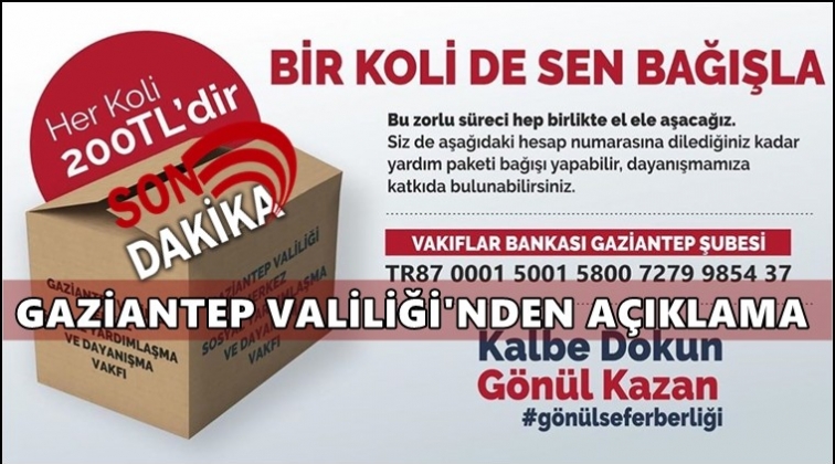 Valilikten yardım kampanyası a&ccedil;ıklaması