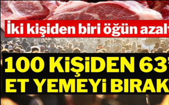 Vatandaşın y&uuml;zde 63'&uuml; et t&uuml;ketmeyi bıraktı!