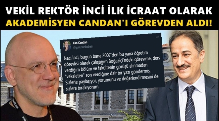 Vekil&nbsp;Rekt&ouml;r Naci İnci'nin ilk icraatı Can Candan oldu!