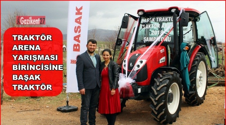 Yarışmayı kazanan &ccedil;ifte Başak Trakt&ouml;r hediye edildi