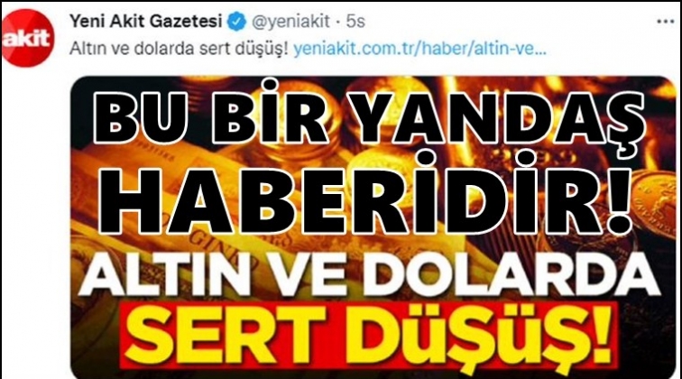 Yeni Akit, doları b&ouml;yle haberleştirdi!