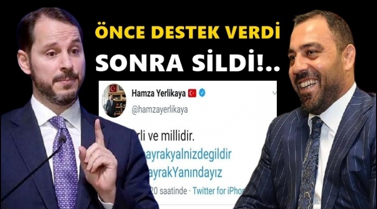 Yerlikaya, Albayrak&rsquo;a destek mesajını sildi