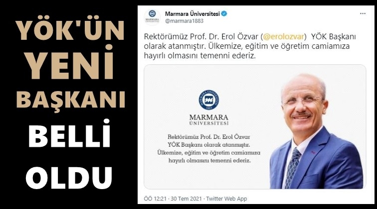 Marmara &Uuml;niversitesi, Y&Ouml;K Başkanı'nı yanlışlıkla a&ccedil;ıkladı