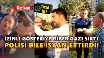 Zabıtanın biber gazlı m&uuml;dahalesine polis tepki g&ouml;sterdi
