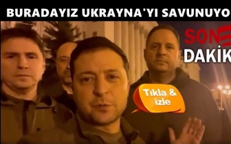 Zelensky: Buradayız Ukrayna'yı savunuyoruz!